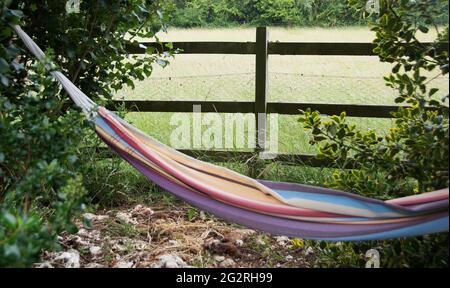 A rainbow hammock Stock Photo