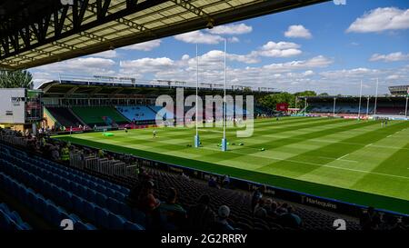 LONDON, UNITED KINGDOM. 12th, Jun 2021. A overview of the Stoop Stadium during Gallagher Premiership Rugby Match between Harlequins vs Newcastle Falcons at Twickenham Stoop Stadium on Saturday, 12 June 2021. LONDON ENGLAND.  Credit: Taka G Wu/Alamy Live News Stock Photo