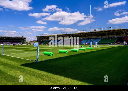 LONDON, UNITED KINGDOM. 12th, Jun 2021. A overview of the Stoop Stadium during Gallagher Premiership Rugby Match between Harlequins vs Newcastle Falcons at Twickenham Stoop Stadium on Saturday, 12 June 2021. LONDON ENGLAND.  Credit: Taka G Wu/Alamy Live News Stock Photo