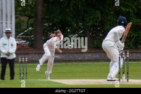 Moseley Cricket Club v Kidderminster Cricket Club at Mosley CC Birmingham - Saturday 11th June 2021 Stock Photo