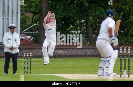 Moseley Cricket Club v Kidderminster Cricket Club at Mosley CC Birmingham - Saturday 11th June 2021 Stock Photo