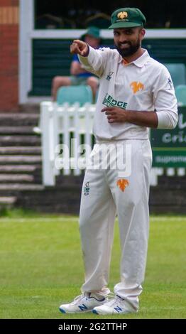 Moseley Cricket Club v Kidderminster Cricket Club at Mosley CC Birmingham - Saturday 11th June 2021 Stock Photo