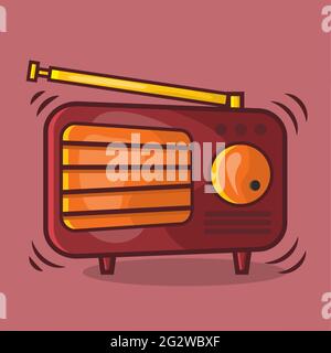 electronic old radio vector illustration in flat style Stock Vector