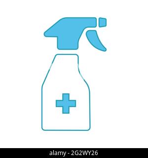 Plastic Spray Bottle, Hygiene Cleaning. Flat Vector Icon illustration. Simple symbol on white background. Plastic Spray Bottle Hygiene Cleaning sign Stock Vector