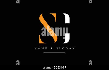 Letter Logo Design with Creative Modern Trendy Typography SC CS Stock Vector