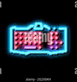 keyboard computer neon glow icon illustration Stock Vector