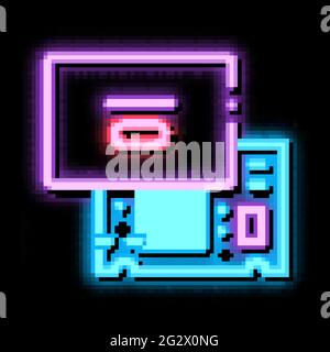 laptop mainboard neon glow icon illustration Stock Vector