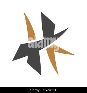 Alphabet Initials logo HK, KH, K and H Stock Vector