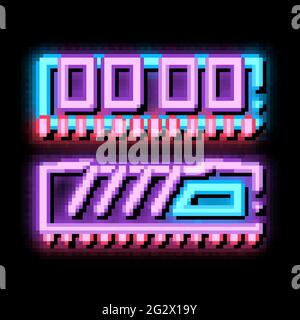 riser memory cards neon glow icon illustration Stock Vector