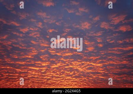 Sunset clouds in Warsaw city, Poland Stock Photo