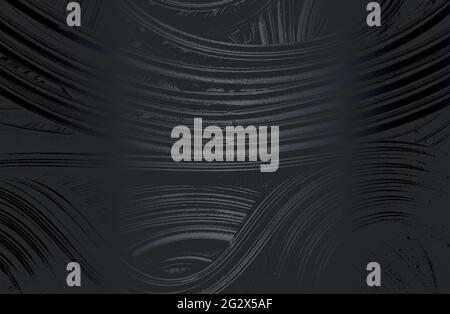 Luxury black metal gradient background with distressed metal plate texture. Vector illustration Stock Vector