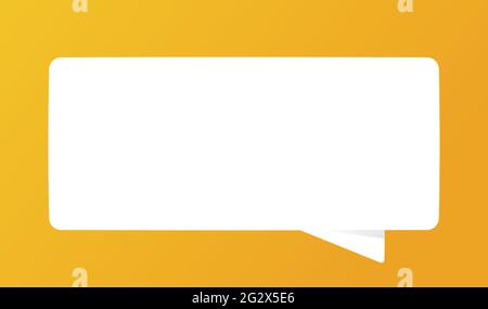 An empty white speech bubble on an orange background. Communication, comment or message symbol. Stock Vector