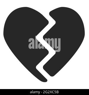 Broken heart icon. Simple flat vector illustration Stock Vector Image ...