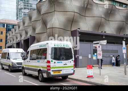 London. UK- 06.10. 2021. Street view of Guy's Hospital in Southwark, one of the best known hospital in the capital. Stock Photo