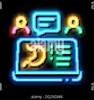 kidney disease internet information neon glow icon illustration Stock Vector