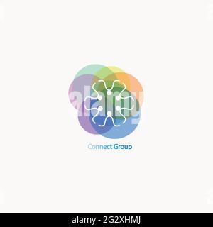 Human connection on the white Stock Vector