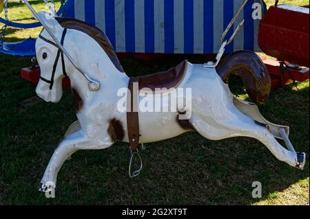 A fair ground attraction, the merry-go-round horse Stock Photo