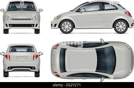 Smart car in front view linear icon. NFC auto with roof camera and ...