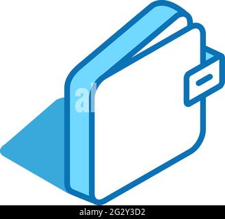 Wallet isometric icon. Money, bank, secure finance 3D line symbol. Stock Vector