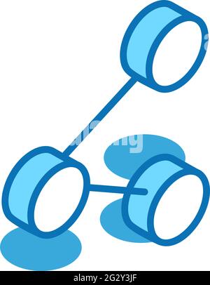 Share isometric icon. Forward message, arrow, feedback 3D line symbol. Stock Vector