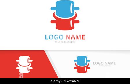 Business spine logo design template. Premium spinal diagnostic center logotype. Stock Vector