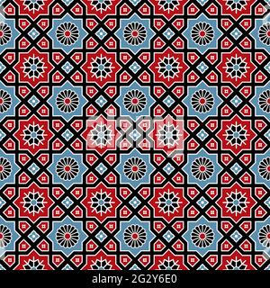 Sindhi Ajrak Pattern, Vector Illustration Stock Vector