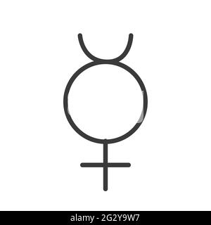 Esoteric symbol. Mystical and magical planet sign design. Neptune, Pluto, Mercury Stock Vector