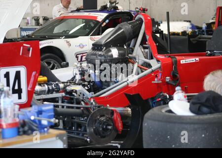 Road America Raceway paddock during the June Sprints SCCA. Stock Photo