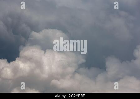 full frame summer storm clouds solid background Stock Photo