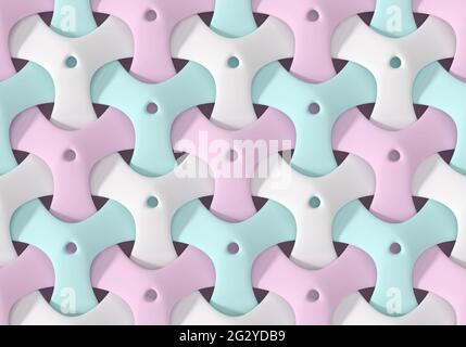 Abstract background with intertwined geometric grid - 3d render Stock Photo