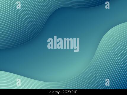 Abstract blue fluid wave gradient shape and lines template background. Vector illustration Stock Vector
