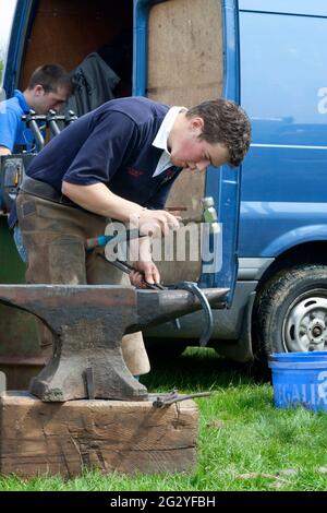 Mobile farrier at the Drymen Agricultural Show, Stirlingshire, Scotland Stock Photo
