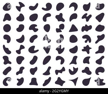 Random Black Abstract Shapes Set Of Organic Blobs Of Irregular Shape Simple  Blotch Inkblot Vector Illustration Isolated On White Backgound Stock  Illustration - Download Image Now - iStock