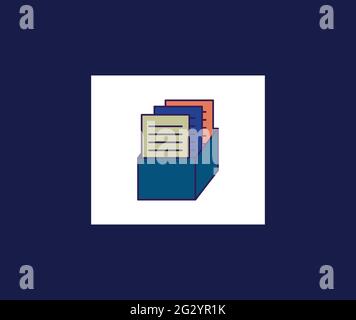 Vector Box with Documents icon files Stock Vector