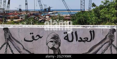 Beirut Port Explosion Site Ten Months After Blast Stock Photo - Alamy