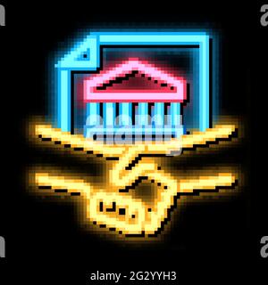 procedure policy neon glow icon illustration Stock Vector