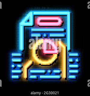 strategy policy neon glow icon illustration Stock Vector