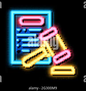 law policy neon glow icon illustration Stock Vector