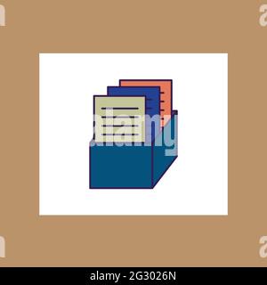 Vector Box with Documents icon files Stock Vector