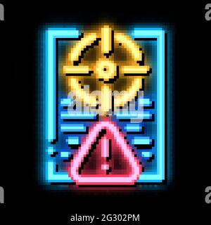 risk policy neon glow icon illustration Stock Vector
