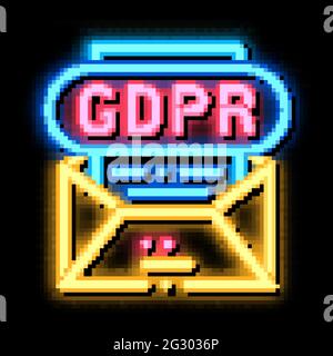 confidentiality policy neon glow icon illustration Stock Vector