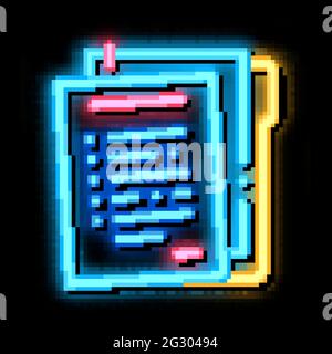 paper policy neon glow icon illustration Stock Vector