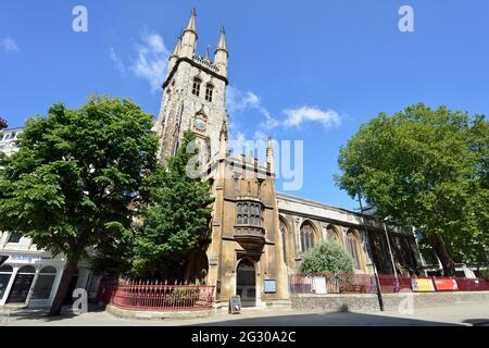 Holy Sepulchre Church, Holborn Viaduct, city of London, United Kingdom Stock Photo