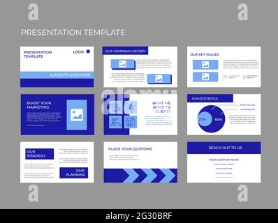 Company Investment Pitch Decks Vector Template Design. Elegant and Modern Styling to convince any message. Colorful Design and appealing business Stock Vector