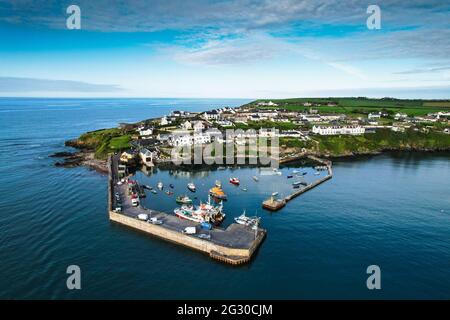 Aerial view of Ballycotton, a coastal fishing  village in County Cork, Ireland Stock Photo