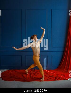 Male ballet dancer, performing in action Stock Photo
