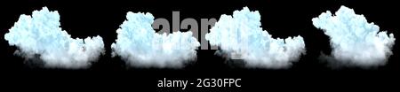 set of big clouds isolated - cgi nature 3D illustration Stock Photo