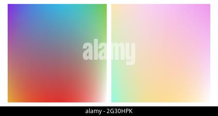 Colorful blur background wallpapers set of two. Rainbow blurry wallpaper Stock Vector