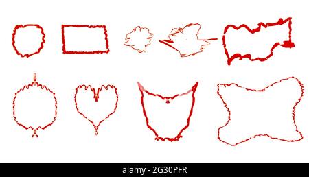 Hand drawn doodle frame set Vector illustration Stock Vector Image ...