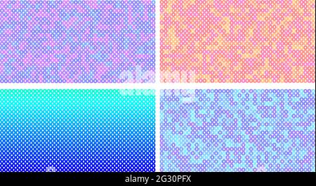 Colorful binary wallpaper set in blue, pink, red, orange, yellow color for technology website or presentation Stock Vector